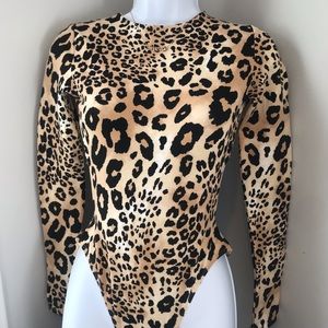 Leopard Open Back Bodysuit NWOT